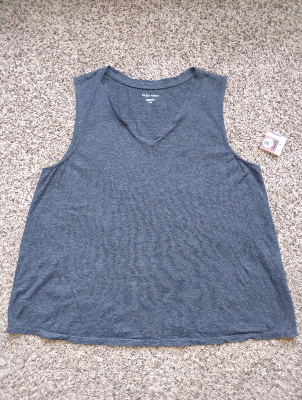 Eileen Fisher Like New Size Medium Gray V-Neck Cropped Tank Top